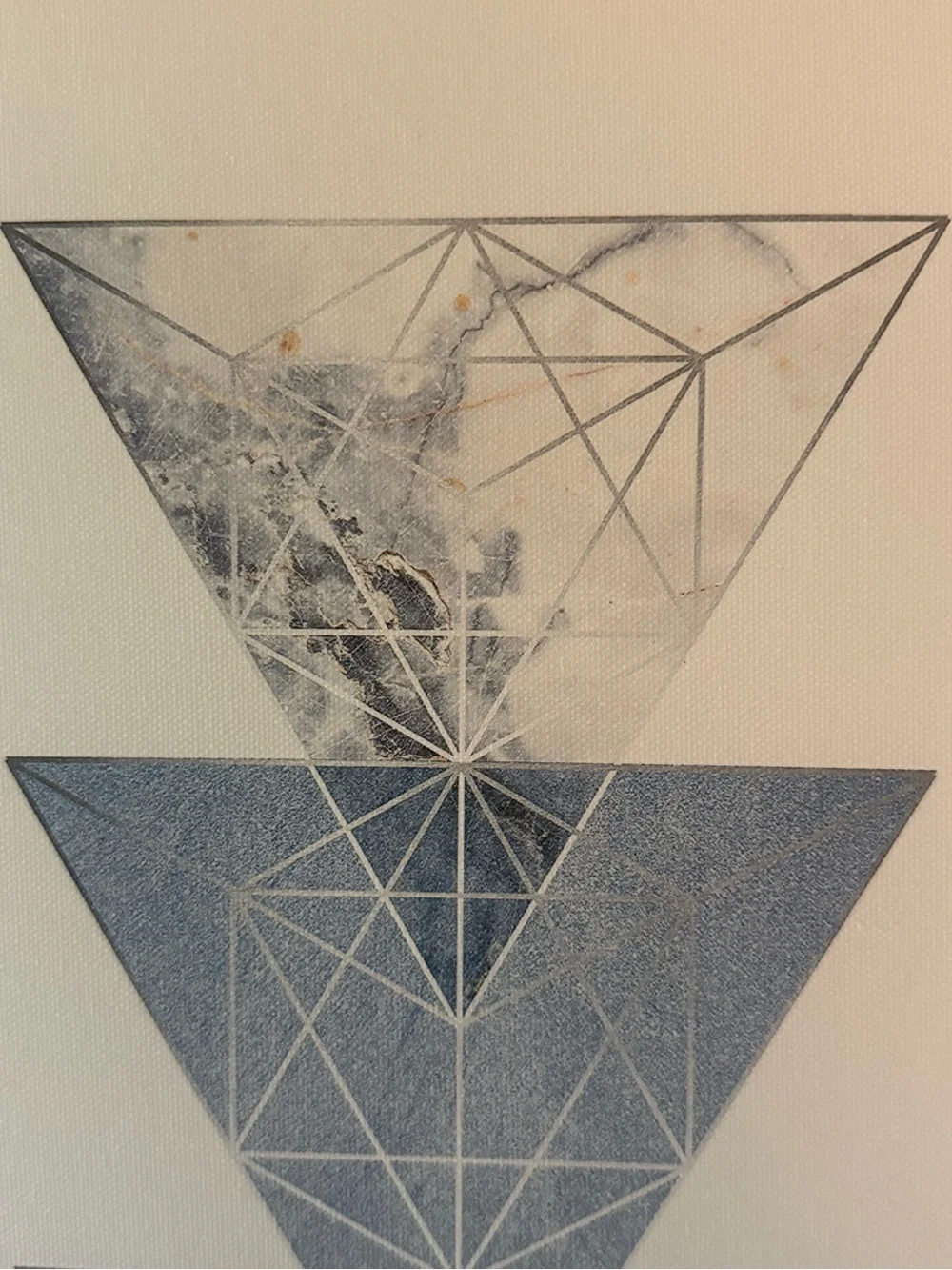 Blue Geometric Canvas Wall Art Set